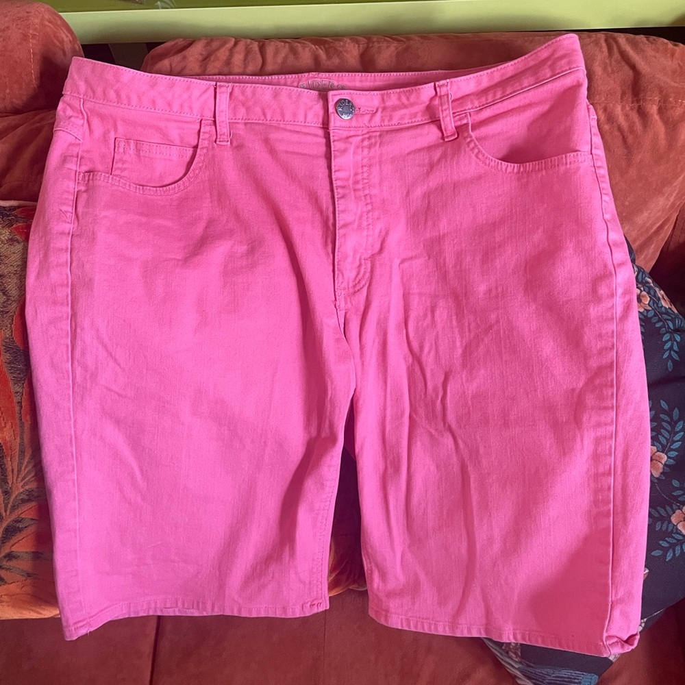 Bright Pink Denim Shorts
